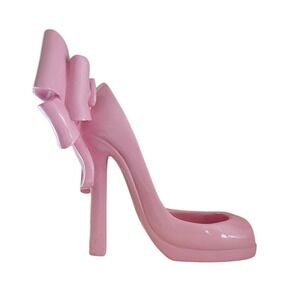 Unbranded Pink High Heel Shoe Figurine Home Decor Pink New Bow Peep Toe Accent